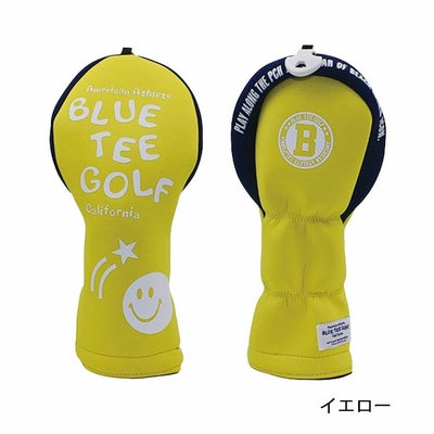 ブルーティーゴルフストレッチスマイルヘッドカバーヘッドカバーフェアウェイウッド用BLUETEEGOLFHC-034