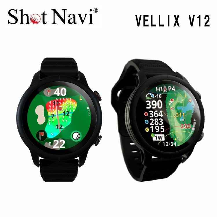 Shot Navi VELLIX V12 AMOLED GPS ゴルフウォッチ ショットナビ ベリックス V12Shot Navi VELLIX V12 ブラック腕時計型