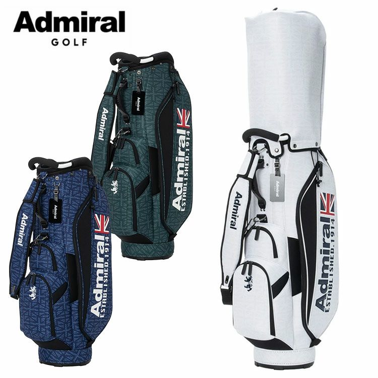 Admiral キャディバッグ ホワイト admg6ac7 アドミラル ゴルフカート キャディバッグ モノグラム9.0型 46インチ