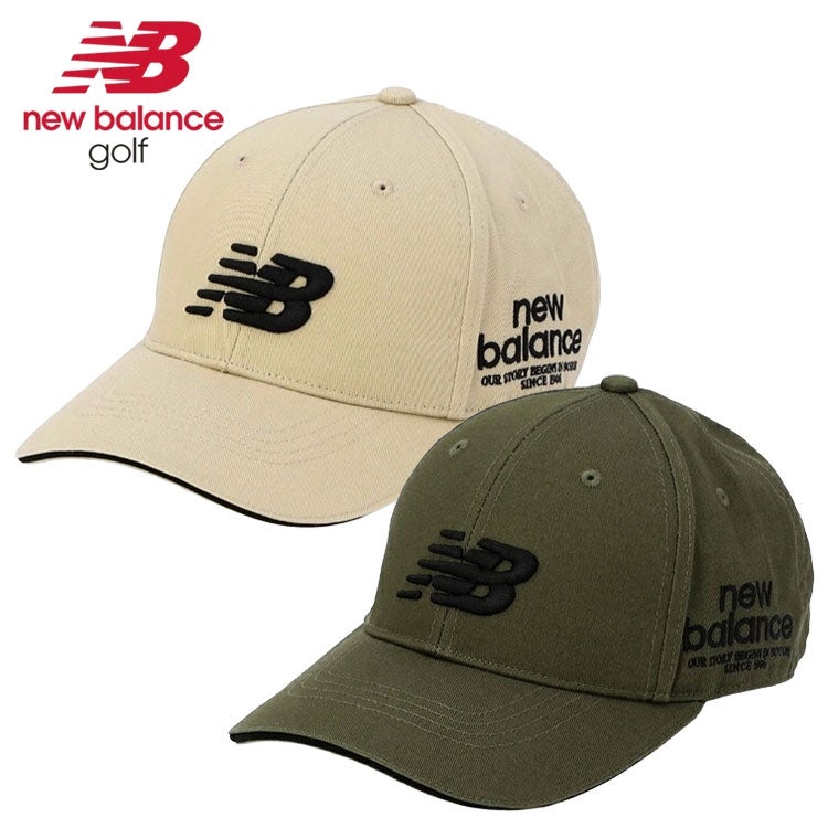 未使用 new balance golf ゴルフシャツ ベージュ サイズ2 ニューバランス New BalanceツイルNB刺繍シックスパネル キャップ012